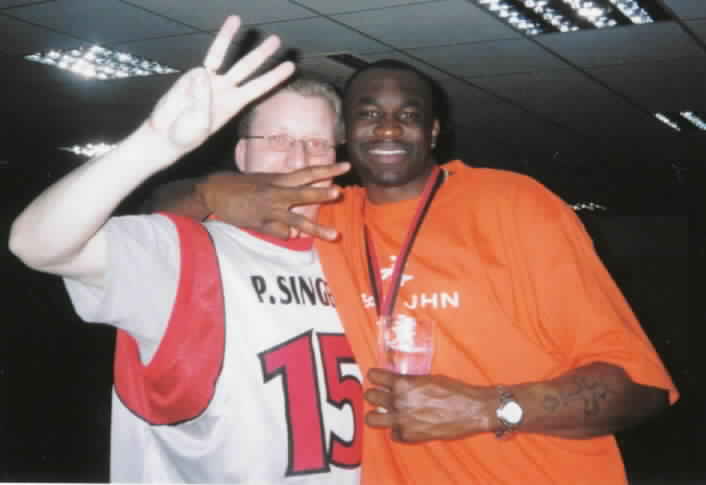 David celebrates with John McCord
