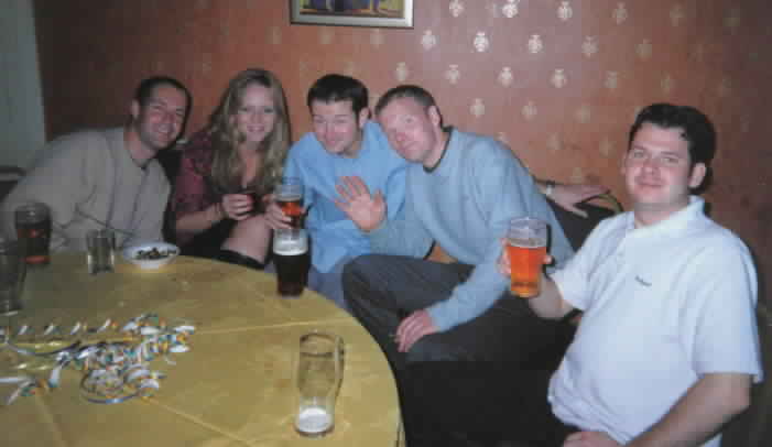 Vanessa gets to sit on the lads table - lucky her!