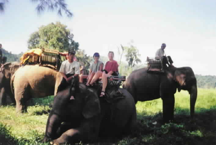 Riding on an elephant
